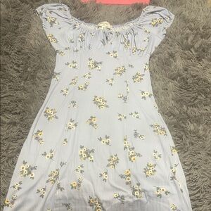 N.Y.L.A. Floral Mini Dress in Light Blue and Yellow